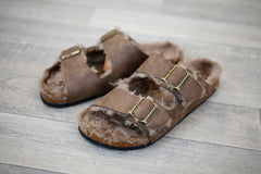 Kathy Slider Slippers Brown - bestacaiberryselect