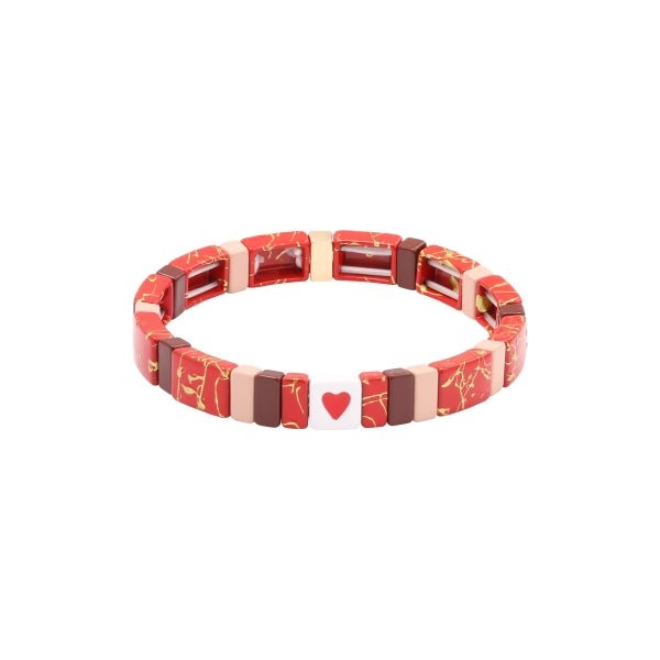 Red Heart Marble Bracelet - bestacaiberryselect