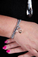 Silver Crystal Pendant Bracelet - bestacaiberryselect