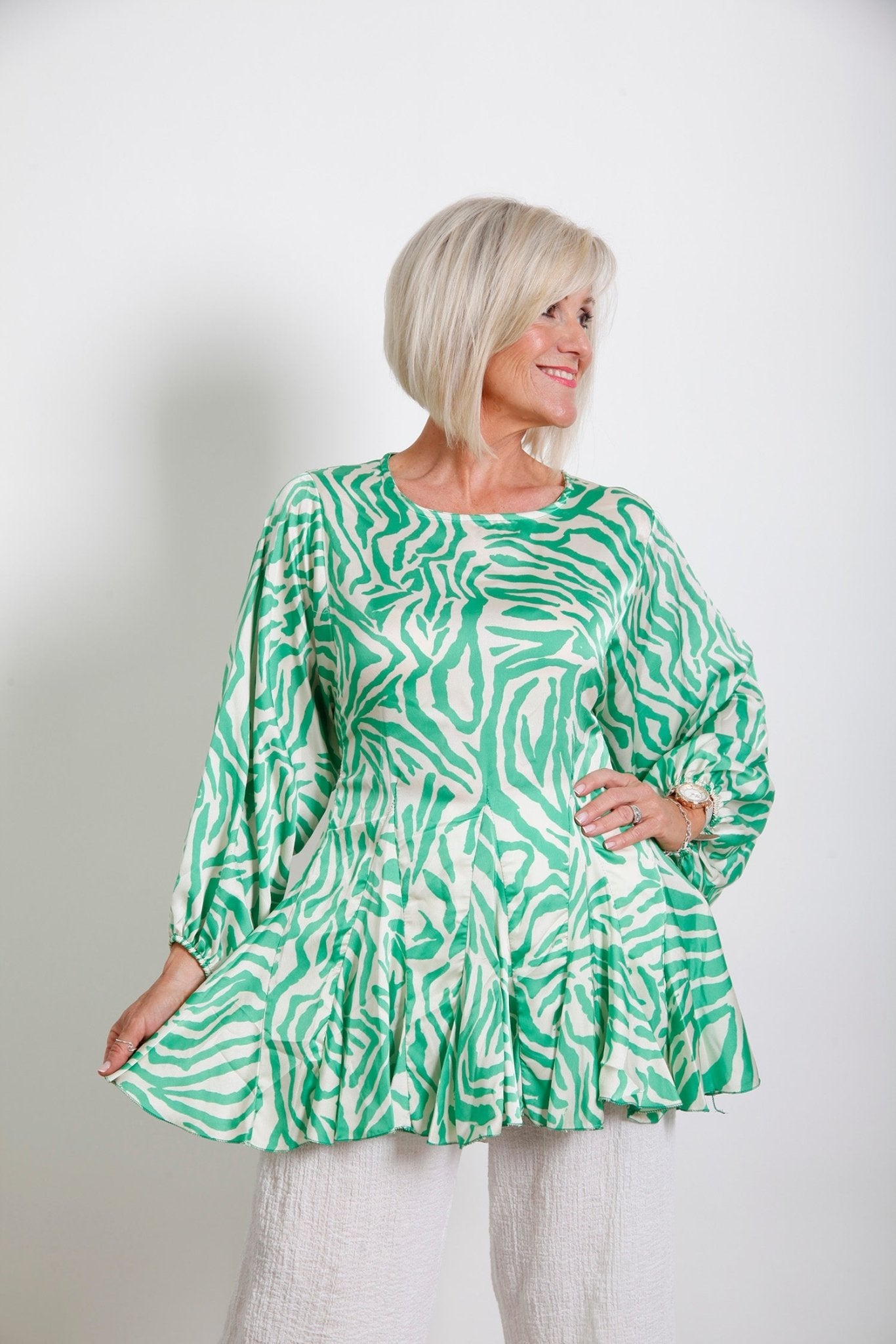 Zebra Print Satin Tunic - bestacaiberryselect