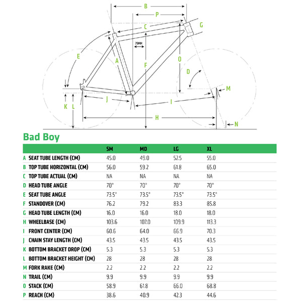 cannondale bad boy size