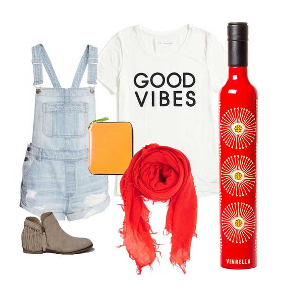 Flora Wine Bottle Umbrella Outfit Inspiration