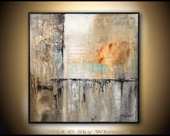 rustic textured high gloss abstract painting bethany sky whitman signature diepte kleur style fine art