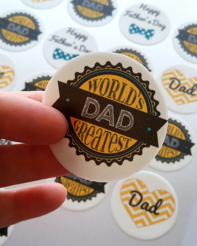 Close up Father's Day Cupcake Topper