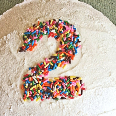 Number 2 in sprinkles