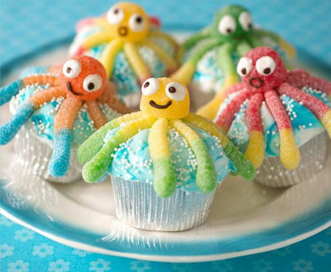 Octopus lolly cupcakes