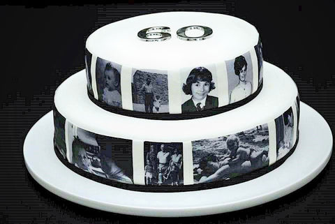 60th birthday cake edible photos