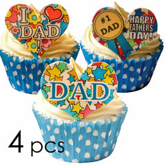 Wafer Card Father's Day cupcake toppers