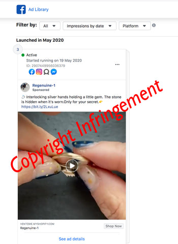 Copyright infringement - Jewelry inlaid 2-in-1 finger ring hand ornament 