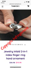 Copyright infringement - Jewelry inlaid 2-in-1 finger ring hand ornament 