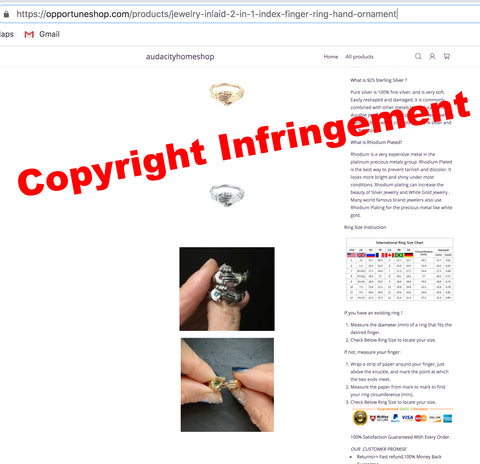 copyright infringement Jewelry inlaid 2-in-1 index finger ring hand ornament xshoppy audacityhomeshop opportuneshop