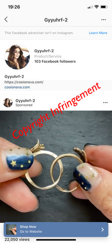 Copyright infringement - Jewelry inlaid 2-in-1 finger ring hand ornament 