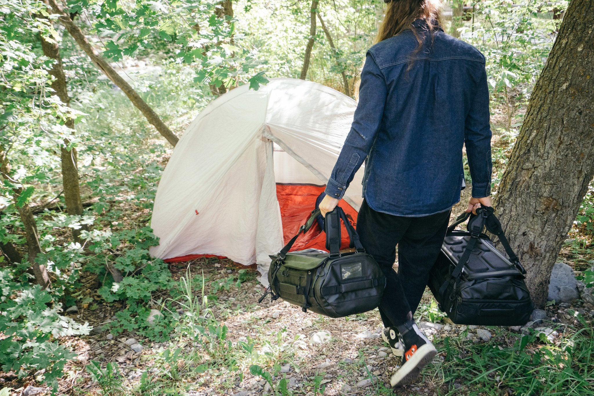 camping with a DUFFEL bag