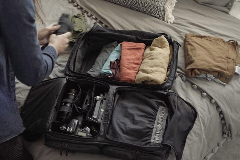 packing with camera equipment