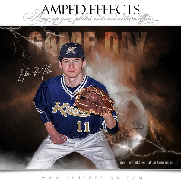 Amped Effects - Lightning Storm Baseball Poster Template For Photoshop – AsheDesign