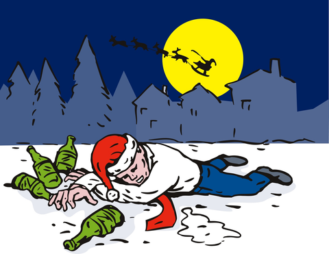 drawing of man passed out on snow