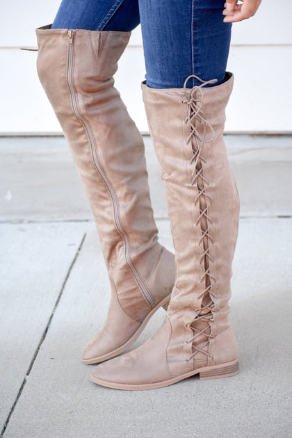 charlotte russe lace up over the knee boots