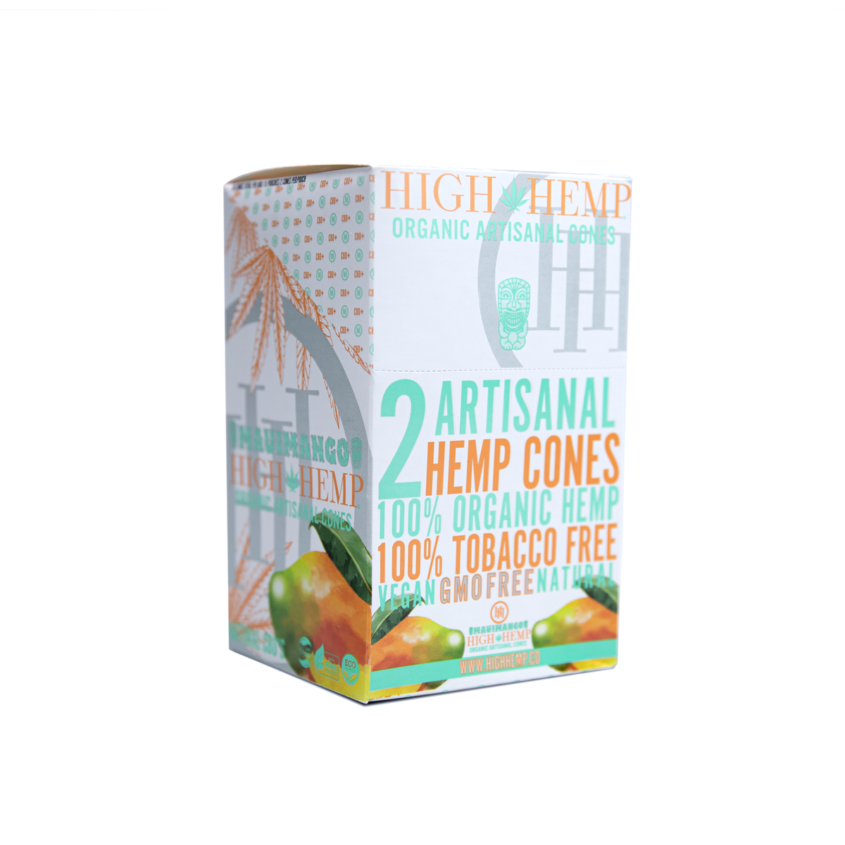 1 x Maui Mango High Hemp Wraps Organic Natural Vegan Herbal 2 Wraps Pouch 