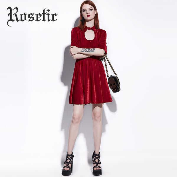 dark red casual dress