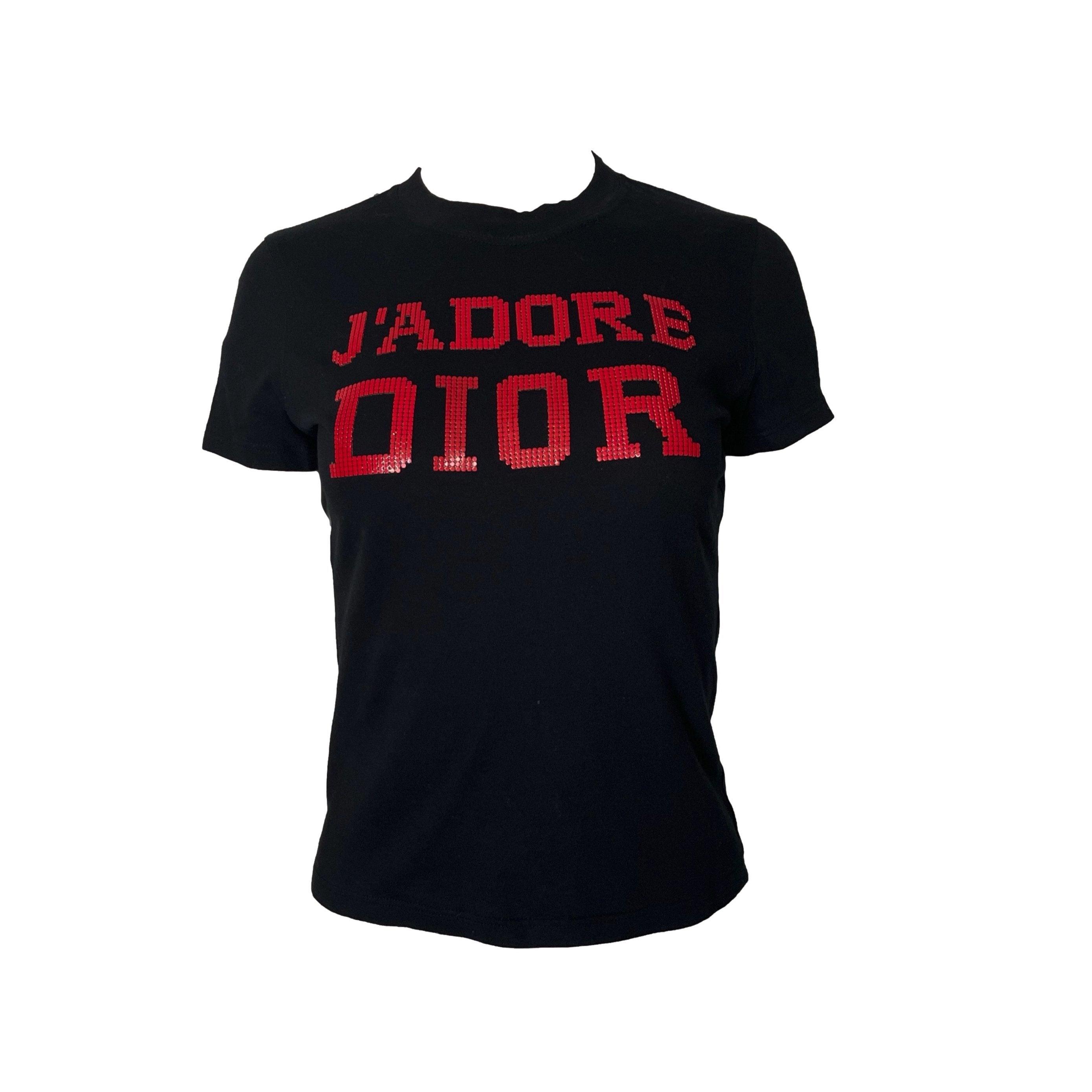 Vintage Dior J'Adore Black Red Studded T-Shirt – Treasures of NYC