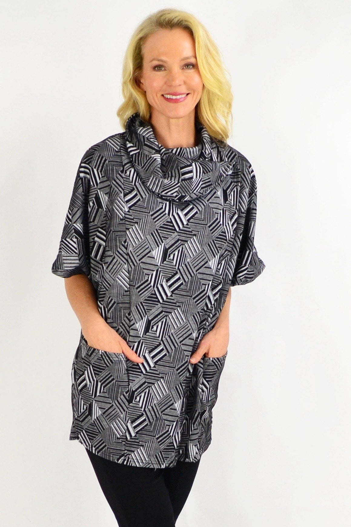 Black Stripe Diamond Tunic Top | I Love Tunics | Tunic Tops | Tunic | Tunic Dresses | womens clothing online