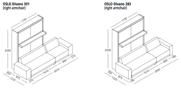 Oslo dimensions divano
