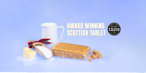 Award Winning Scottish Tablet Surrounded By Butter and Sugar.