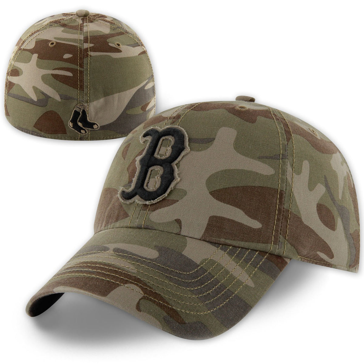 fitted camouflage red sox hat