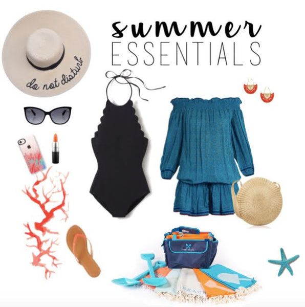 What says summer essentials more than an adorable scalloped edge one piece and a Beachmate tote bag to boot? Keep it all simple and cool whether you're solo at the beach or there with your family!