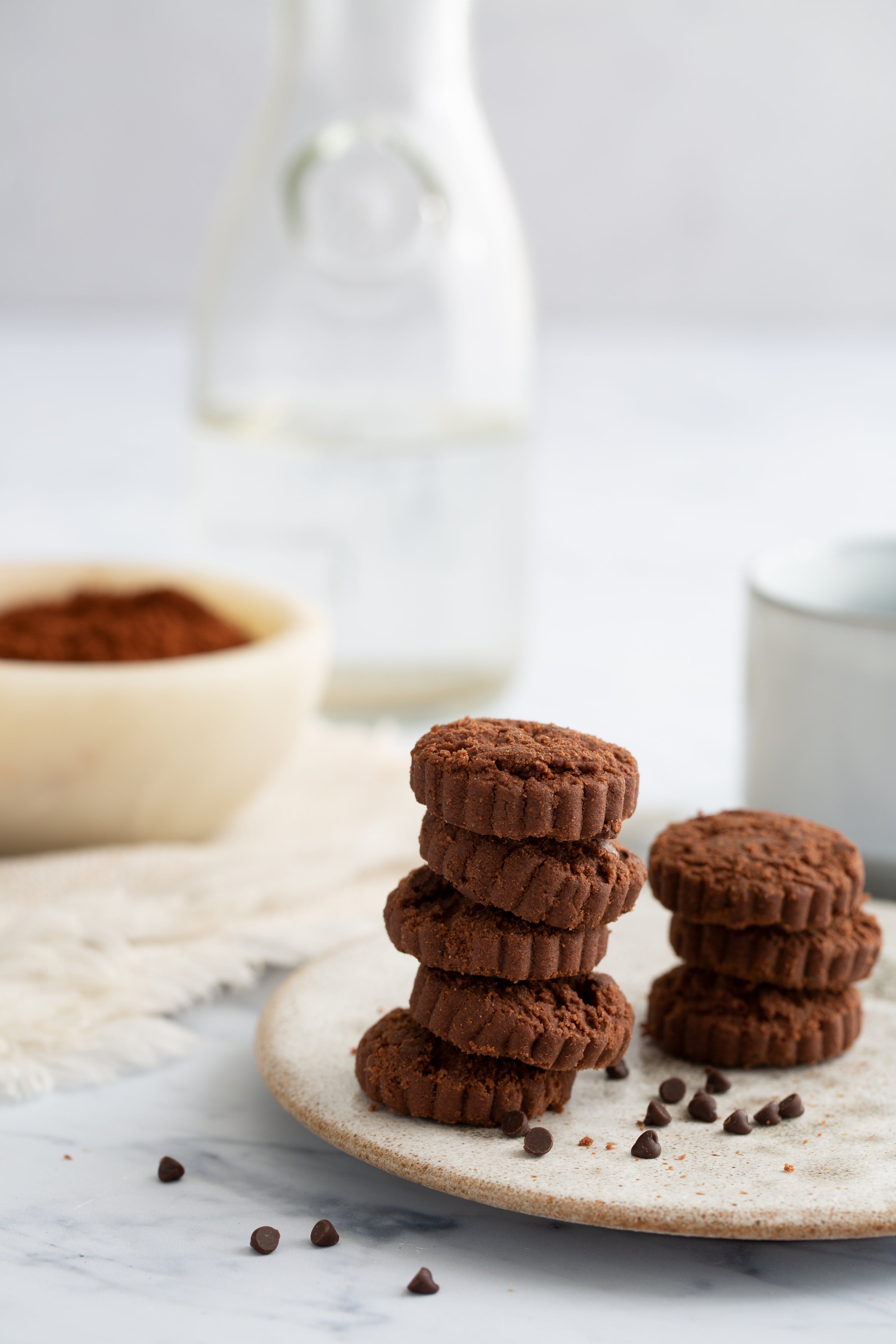 dark chocolate chip shortbread cookies