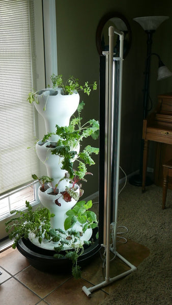 Vertical Grow Lights for Garden Towers | IndoorHerbKits.com