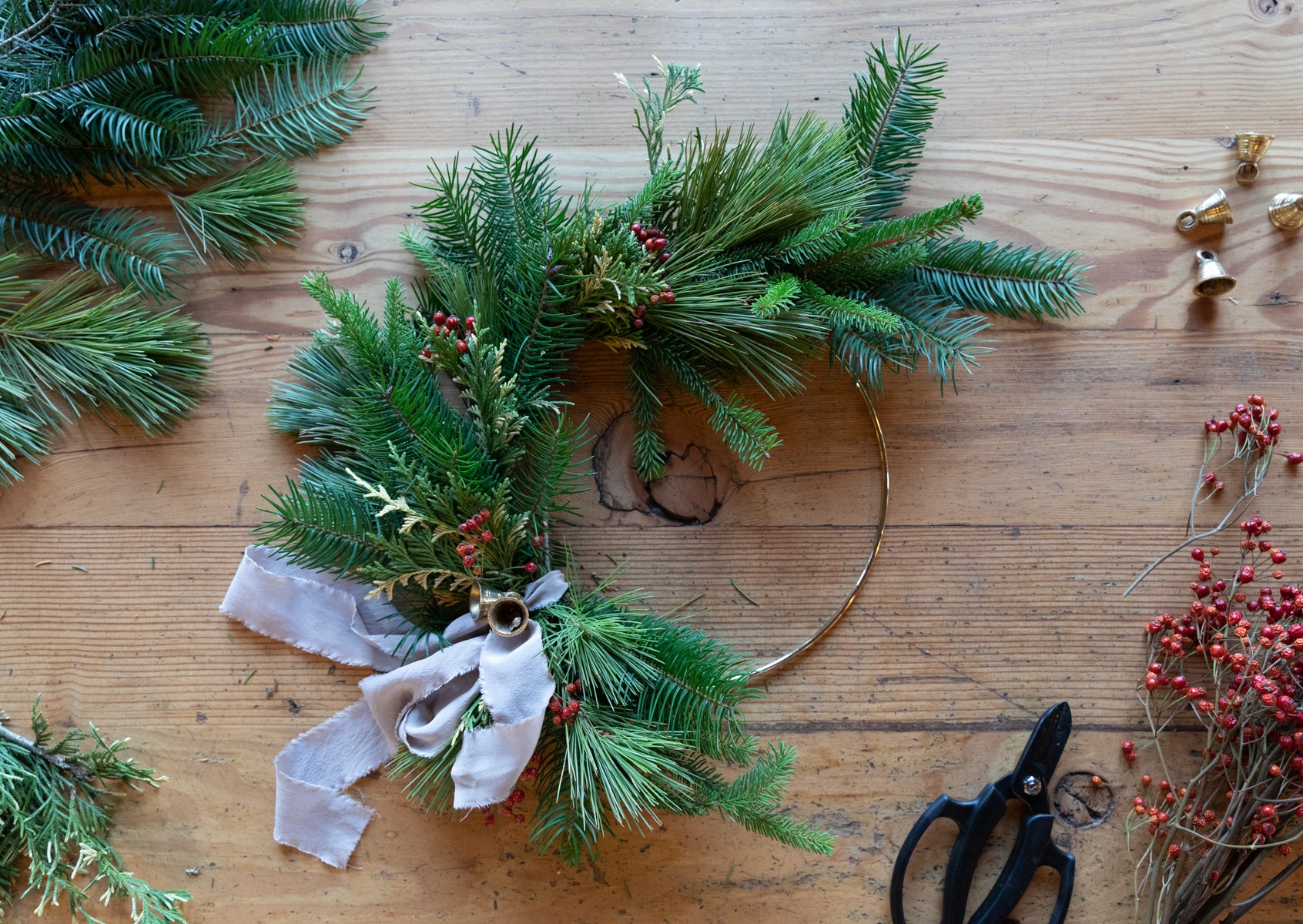 DIY wreath in progress