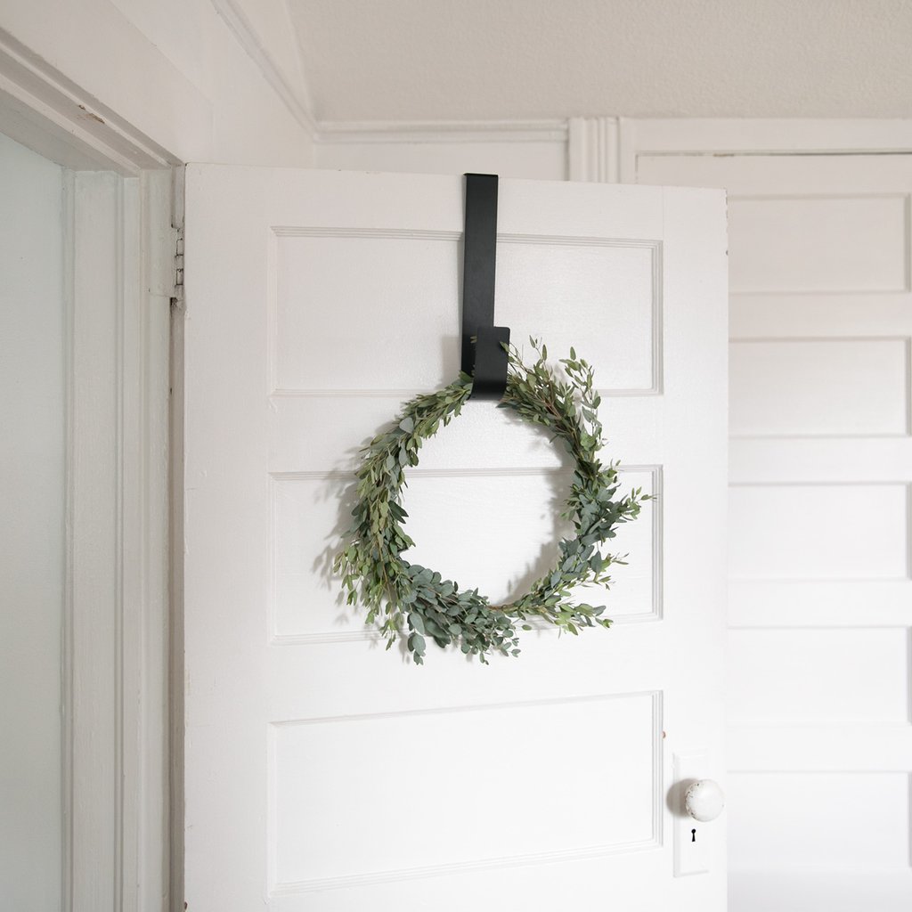 wreath hanging on a door