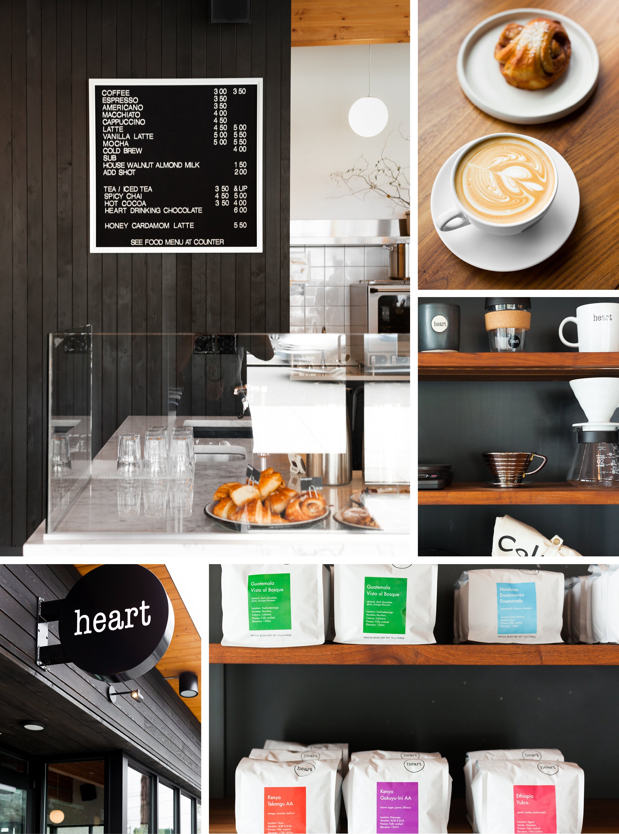 display of food and coffee