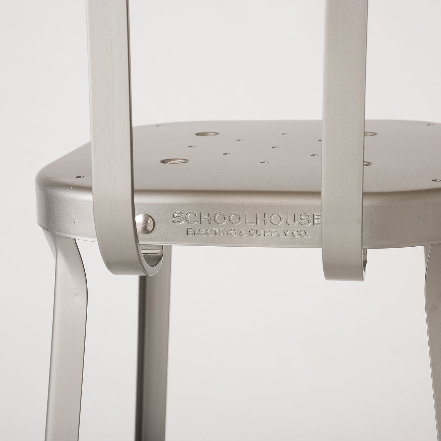 closeup of metal chair