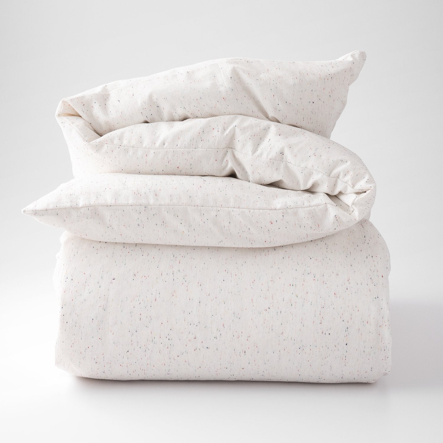 folded white comforter
