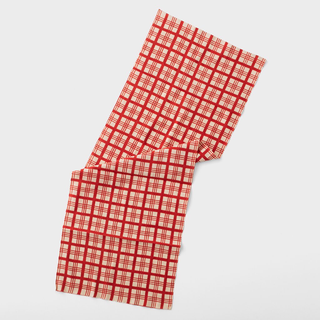 red plaid dish towel