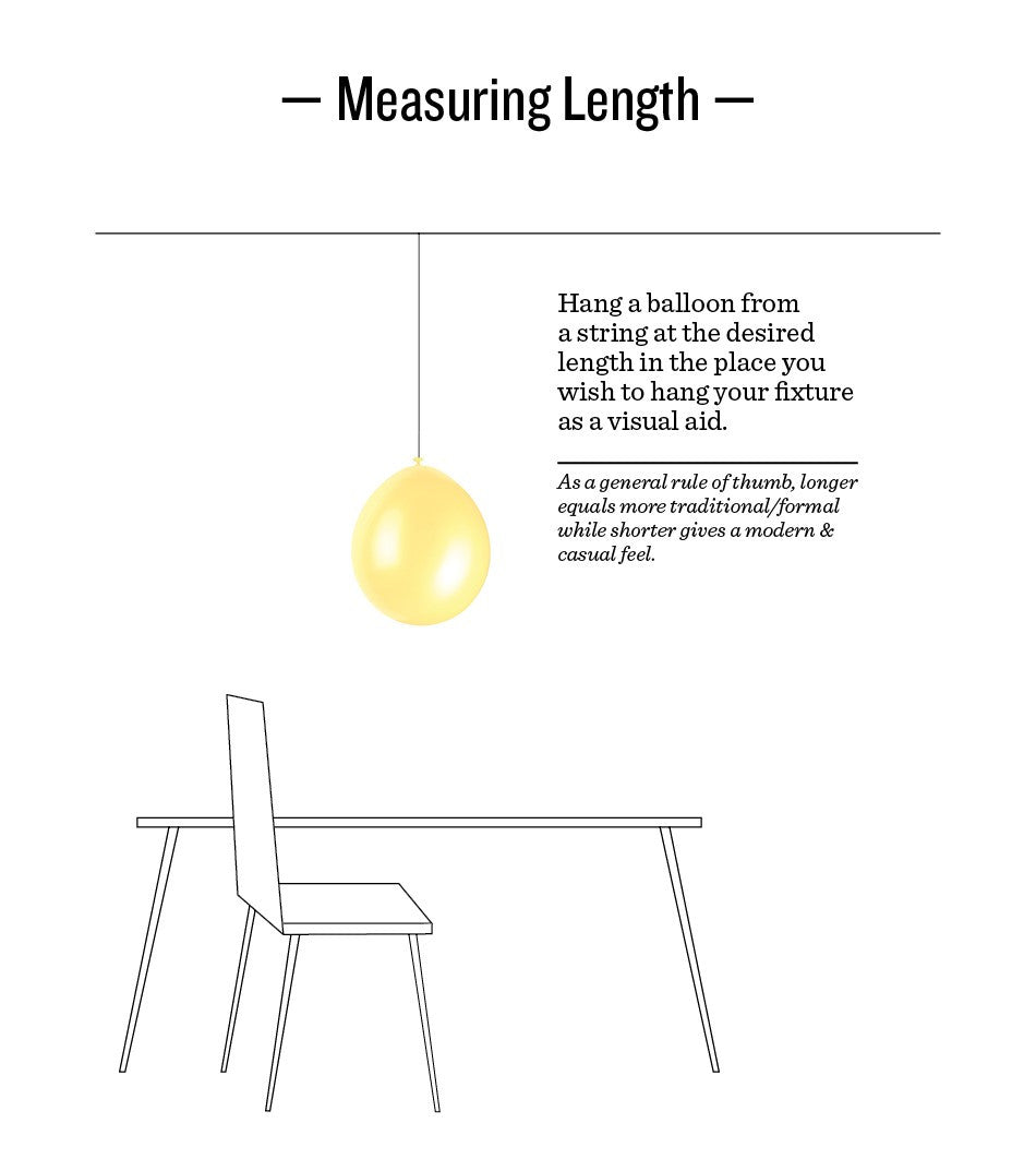 measureing the length of a ceiling light fixture