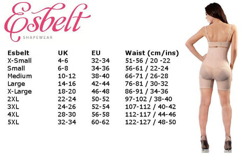 Esbelt Shapewear Size Chart