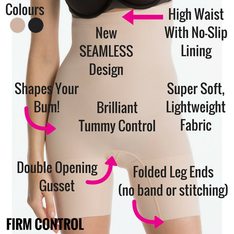 Spanx Higher Power High Waisted Shaping Shorts - High Waisted Shapewear To Wear Under Jeans
