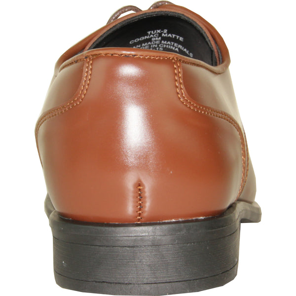 Vangelo Men Dress Shoe Tux-2 Oxford Formal Tuxedo Shoe Cognac Matte