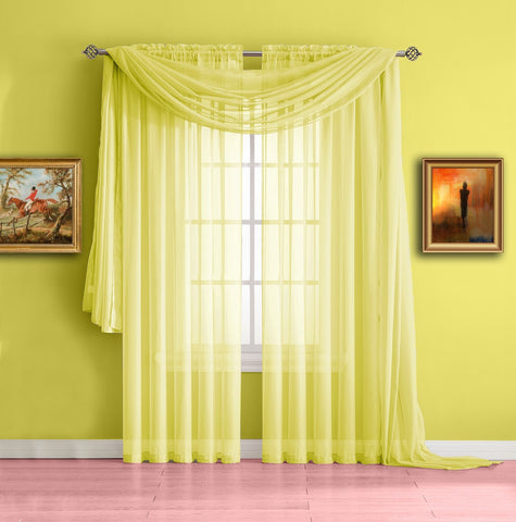 Light Yellow Sheer Window Curtains for Kids Room