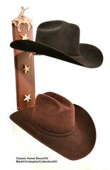 Cowboy Hat Holder Double with Stars 892 BRONC RUST