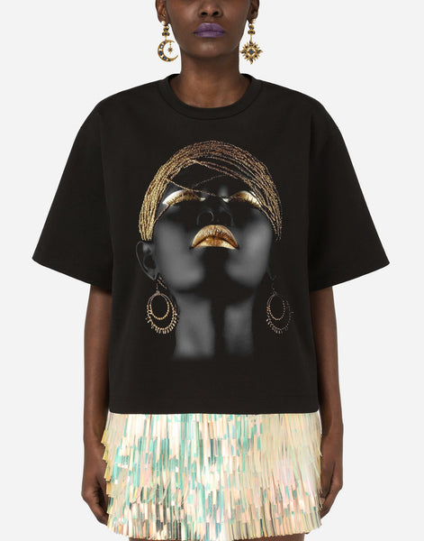 African Woman Gold Premium T-shirt - EUG FASHION