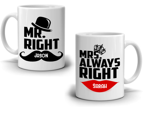 Ivory 45th Anniversary Mr Right & Mrs Always Right Mug Gift Set by Haysoms HAUS221-45TH
