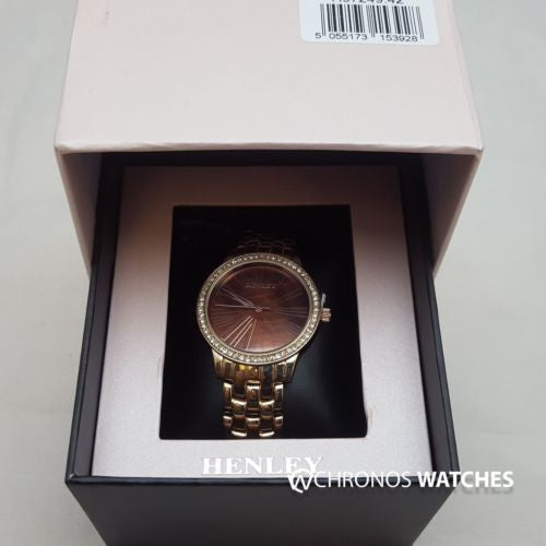 Ladies' Henley Quartz Watch Gold Coloured Metal Strap Analogue (A01D) H07249.42