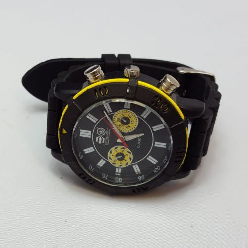 Crosshatch Men's Quartz WatchAnalogue Display Black Silicone Strap CRS34/B A01H