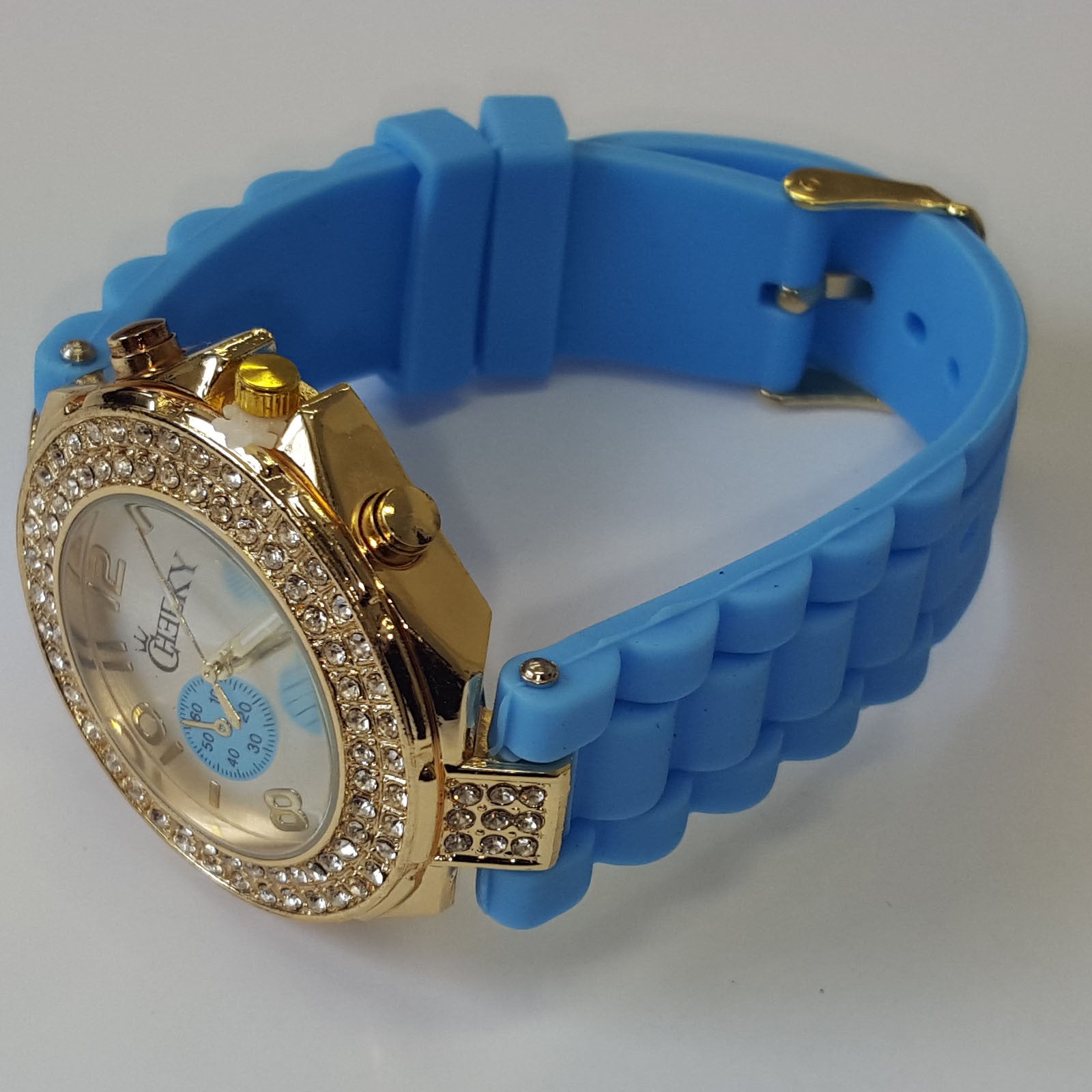 Cheeky Ladies Watch Silver Dial Analogue Blue Silicone HE003 Light Blue Silver