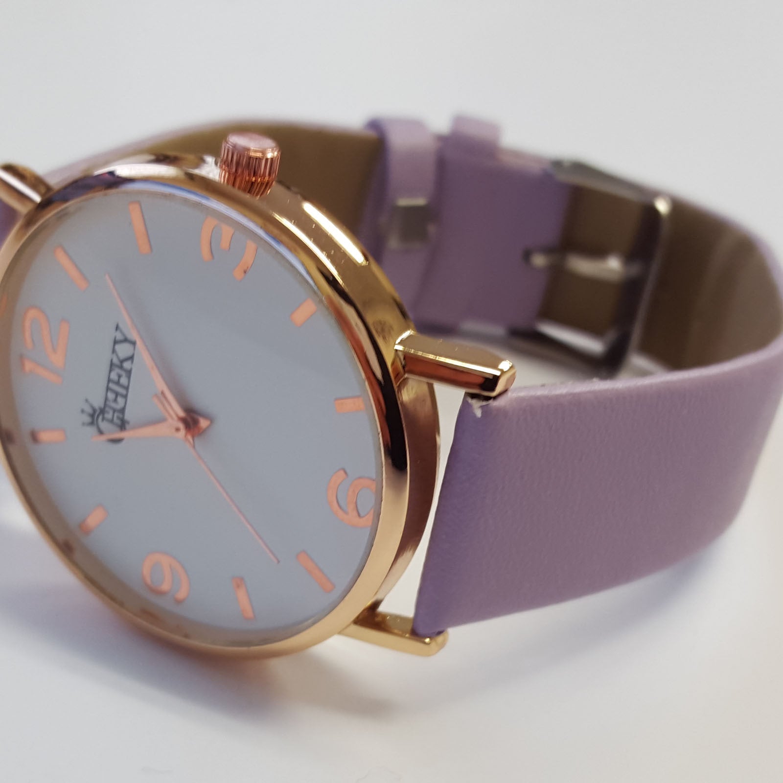 Cheeky Ladies Faux Leather Strap Purple Dial Analogue Watch HE009 Purple