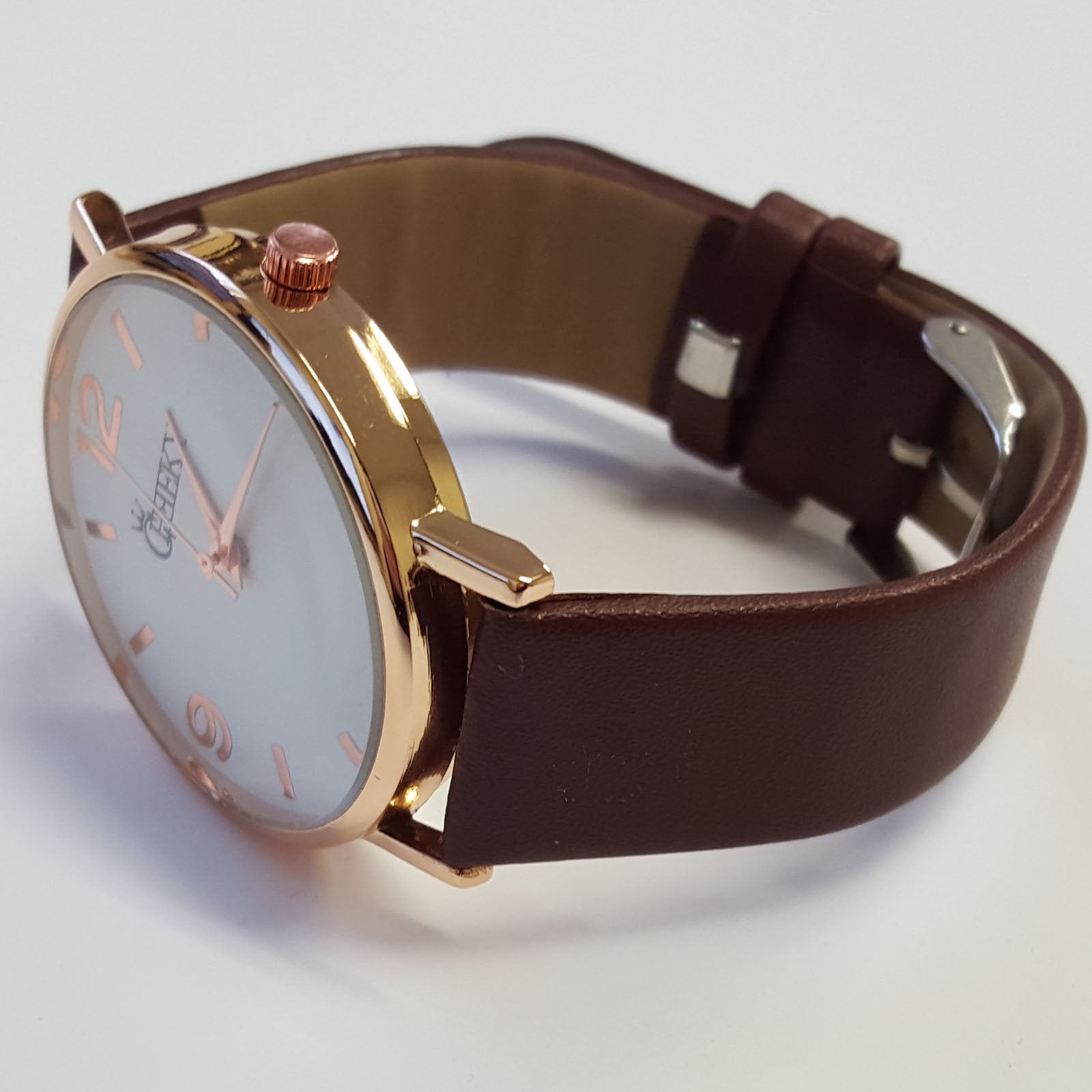 Cheeky Ladies Faux Leather Strap Brown Dial Analogue Watch HE009 Brown